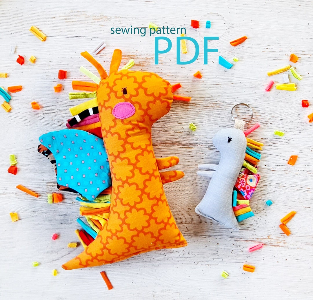 Stuffed Dragon Sewing Pattern Cute Dragon Keychain Sewing Pattern