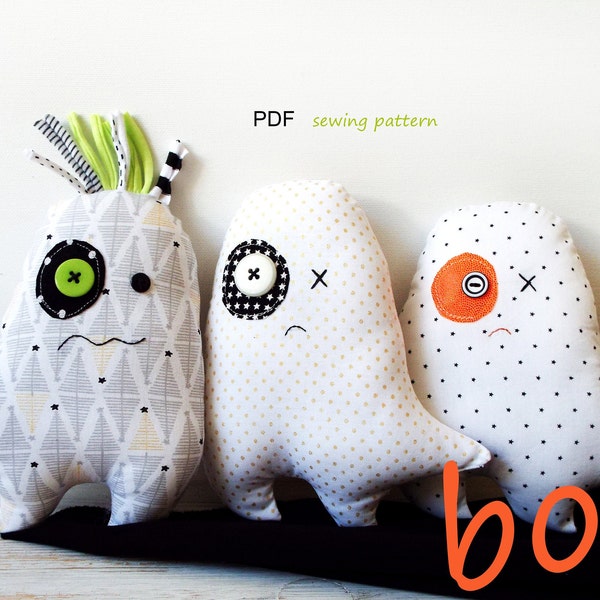 Cute ghost sewing pattern pdf. Ghost Rag doll  pattern Halloween nursery decor. Sewing pattern rag doll rustic Halloween gifts.