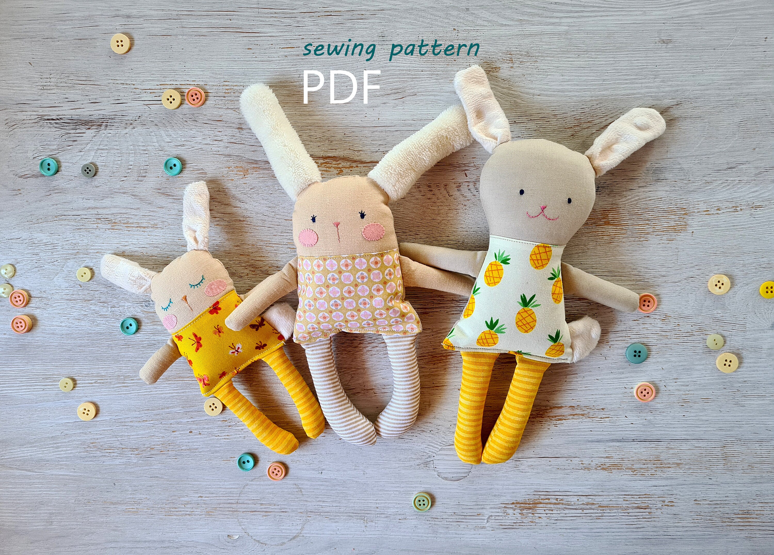 Bunny Plush Sewing Pattern . Plush Sewing Pattern Rabbit Toys Etsy