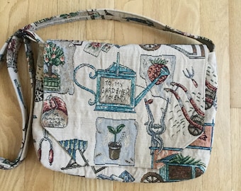 Messenger Bag style purse. Garden Themed