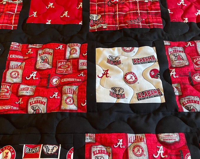 This is a New Alabama Twin Size Quilt Handcrafted Using 5 Licensed ...