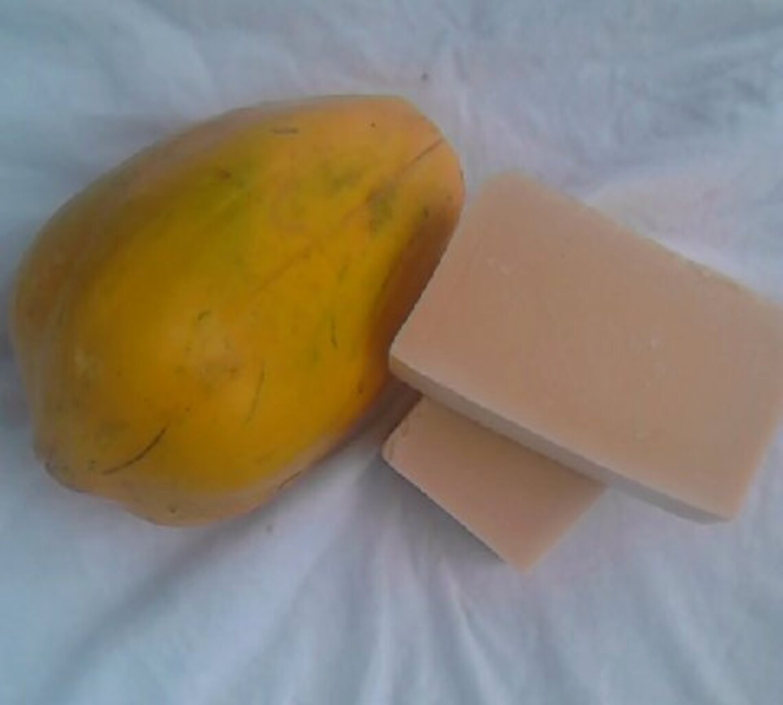 Papaya soap'/ vegan/fresh papaya/ natural/ home made/ Etsy