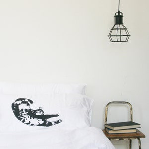 Lazy Cat Screenprinted Pillowcase Tencel image 2