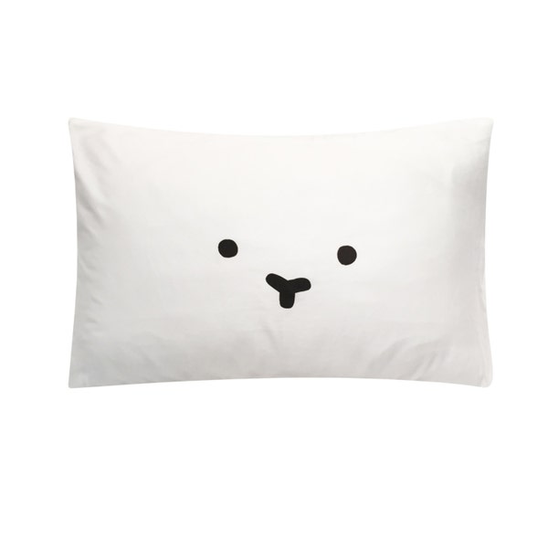 NICE THING Bear Reversible Tencel Printed Beige Pillowcase Quilt
