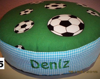 Seat cushions, floor cushions, and kindergarten cushions "Football." AVAILABLE IMMEDIATELY, customization at no extra charge!