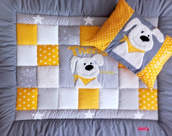 Baby blanket, quilt, patchwork blanket, crawling blanket, children's blanket "Dog", also as a set! Changes at no extra charge!