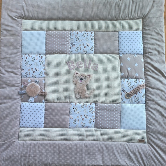 Baby blanket, quilt, Patchworkdecke, Krabbeldecke, Erlebnisdecke 4 cm. dick, Katze SOFORT LIEFERBAR! Änderungen ohne Aufpreis!