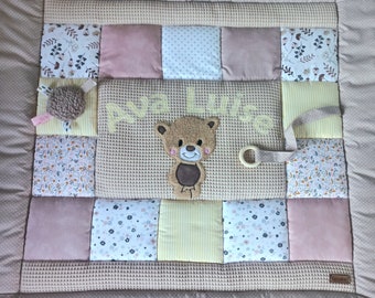 Adventure blanket, patchwork blanket, crawling blanket, children's blanket. 4cm thick. Teddy bear changes at no extra charge! #Easter #Babybirthday NEW