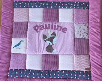 Baby blanket, quilt, patchwork blanket, crawling blanket, children's blanket, BLANKET fox, bird according to YOUR WISH at no extra charge!