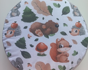 Seat cushions, floor cushions, kindergarten cushions "Forest Animals". IMMEDIATELY AVAILABLE, customization without extra charge!