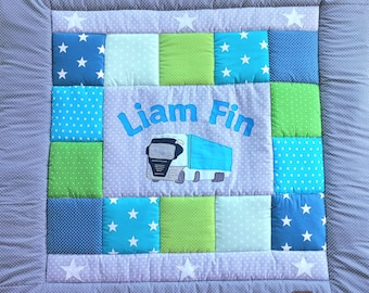 Baby blanket, quilt, patchwork blanket, crawling blanket, children's blanket "Car" AVAILABLE IMMEDIATELY!