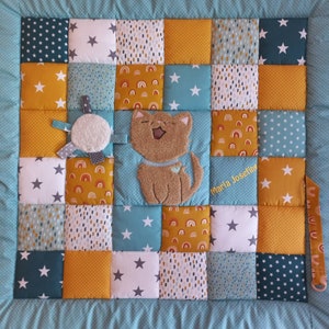 Activity blanket, crawling blanket, patchwork blanket &quot;Cat&quot;, alterations at no extra charge! BESTSELLER