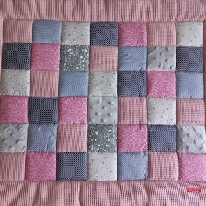 Adventure blanket, crawling blanket, patchwork blanket, berry, waffle pique, changes at no extra charge!