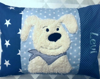 Pillow with name, christening pillow dog, 30 x 40, 40 x 60 cm., BESTSELLER