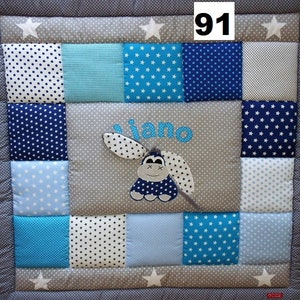 Baby blanket, quilt, Patchworkdecke, Krabbeldecke, Kinderdecke Esel SOFORT LIEFERBAR Änderungen ohne Aufpreis Bild 1