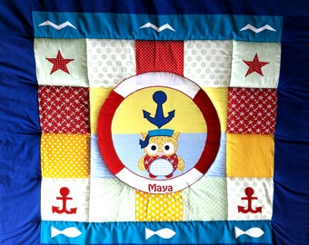 Baby blanket, quilt, Patchworkdecke, Krabbeldecke, Kinderdecke Maritim