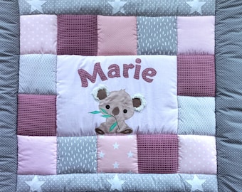 Baby blanket, quilt, patchwork blanket, crawling blanket, children's blanket Koala AVAILABLE IMMEDIATELY! Changes at no extra charge!