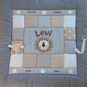 Activity blanket, patchwork blanket, crawling blanket, children&#39;s blanket. Lion alterations at no extra charge! NEW
