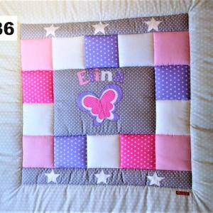 Kruipendeken, kinderdeken, patchwork deken vlinder