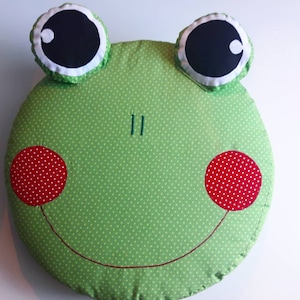 Seat cushion, floor cushion, kindergarten cushion Frog. AVAILABLE IMMEDIATELY, customization at no extra charge image 1