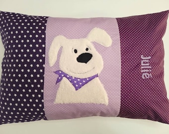 Pillow with name, christening pillow dog, 30 x 40, 40 x 60 cm.