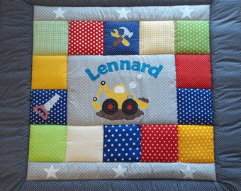 Crawling blanket, patchwork blanket excavator, construction site AVAILABLE IMMEDIATELY