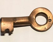 Vintage Brass Hollow Railroad Padlock Key Marked quot 8 quot (Our Ref 8)