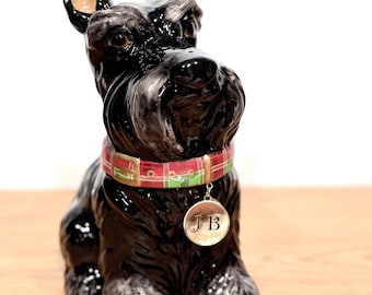 Vintage 1980's David's Cookies Ceramic Cookie Jar Features a Black Scottish Terrier (Scottie)