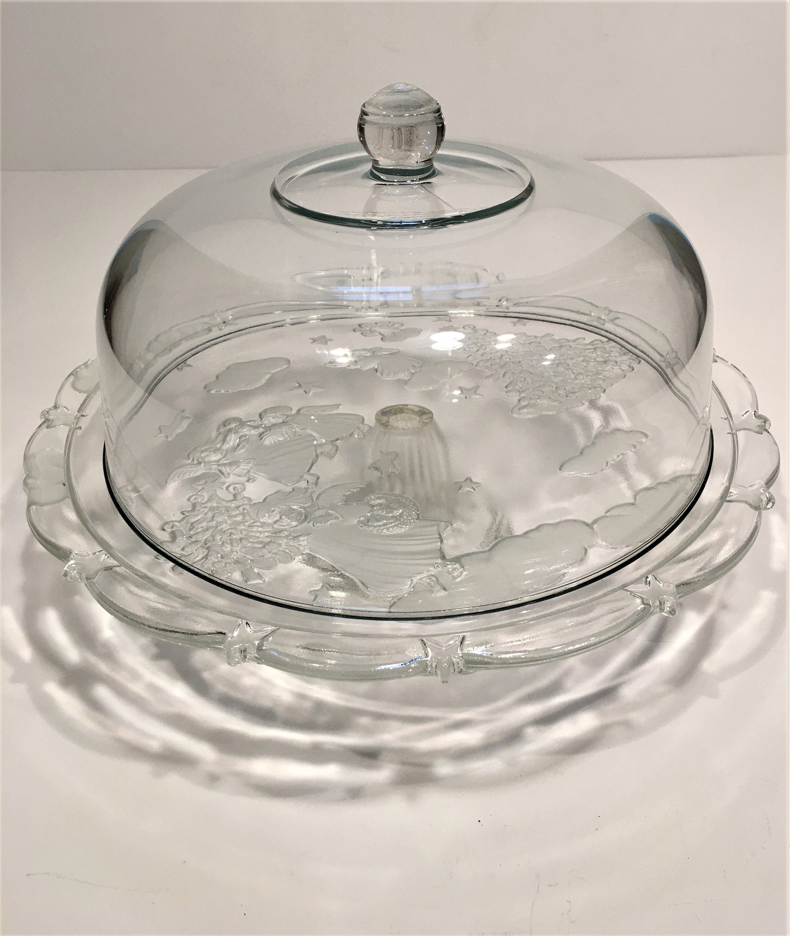 CALLARON 1pc Cake Stand Lid Rectangular Cake Stand Clear Glass Serving  Platter with Lid Food Covers for Outside Party for Food Butter Dish with  Lid