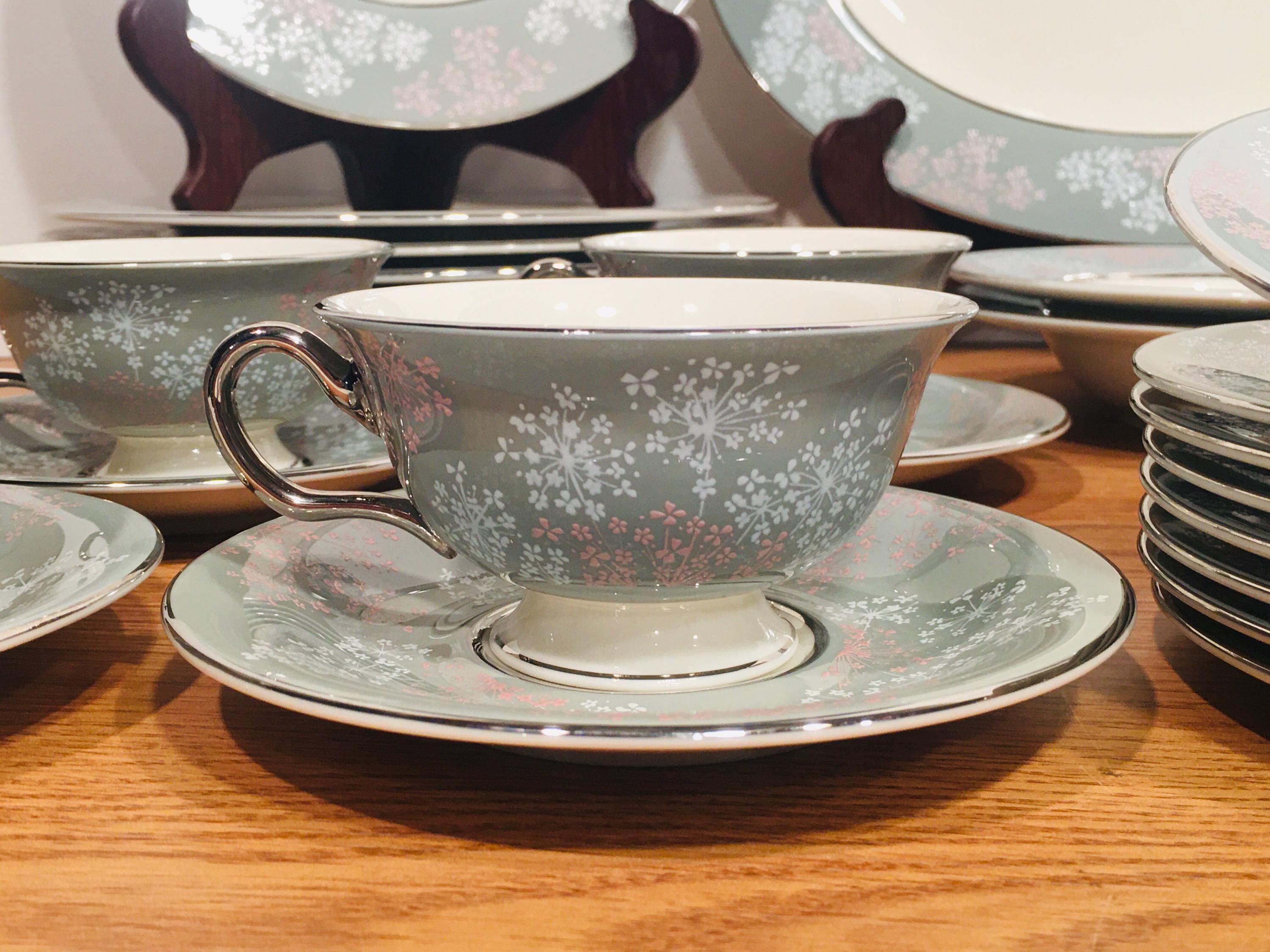 Vintage Castleton China Lace Dinnerware Set - Floral Gold Trim - Made ...