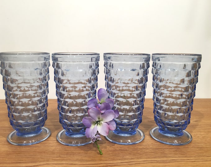 Set of 4 - Vintage Indiana Glass Colony Glass Whitehall Ice Blue ...
