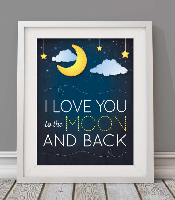 Adesivo murale - I love you to the moon and back