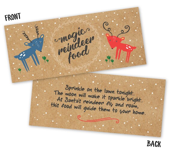 Printable magic reindeer food labels