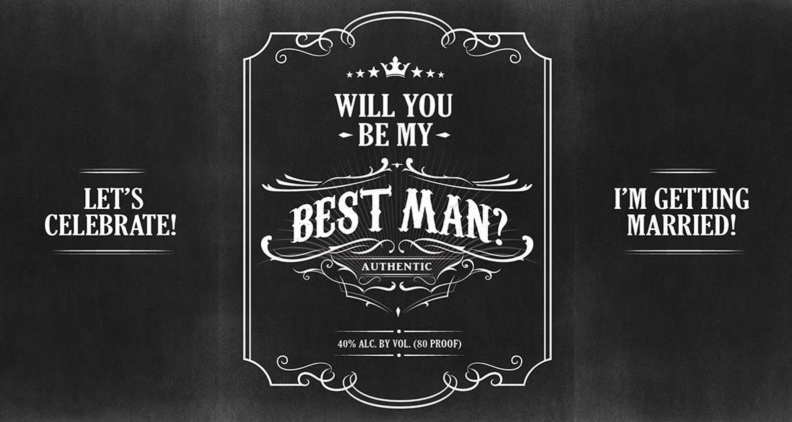 Will You Be My Best Man Whiskey Label, Fits Standard 750/375ml Liquor ...