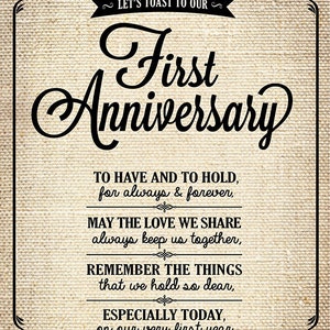 Let's Toast to Our First Anniversary. Rustic (Instant Download) - Etsy