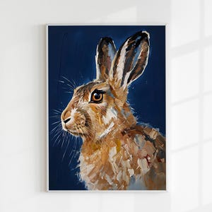 Hare Rabbit Woodland Animal - Water Colour Wall Art Print, Watercolour  Poster Giclee, Any Size