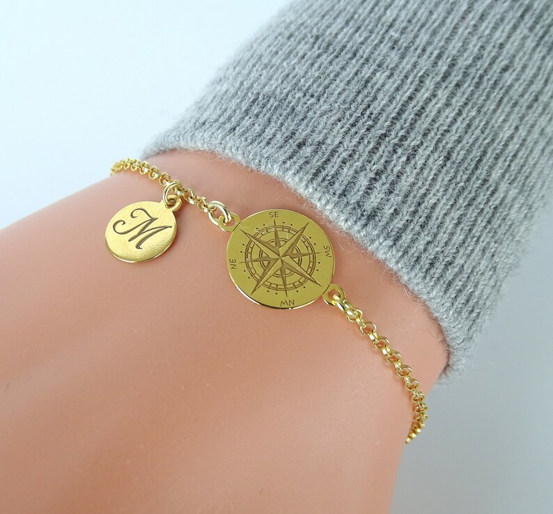 etsy compass bracelet
