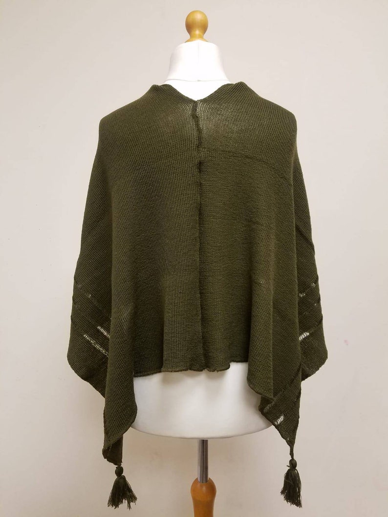 cowl neck poncho 100/% Merino shawl knitted cover up merino scarf wool one size pullover poncho Knitted Merino wool poncho