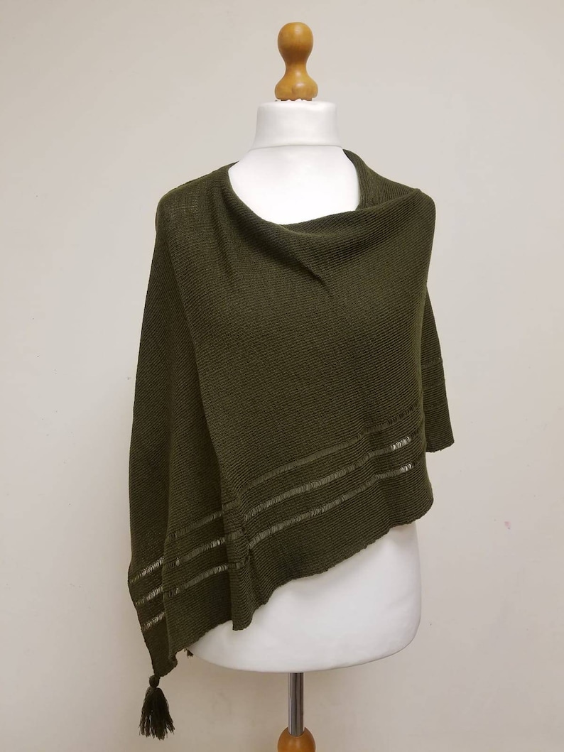 cowl neck poncho 100/% Merino shawl knitted cover up merino scarf wool one size pullover poncho Knitted Merino wool poncho