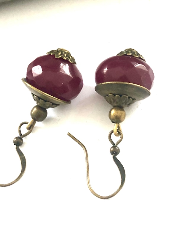 Vintage Ruby ear pendants - image 1