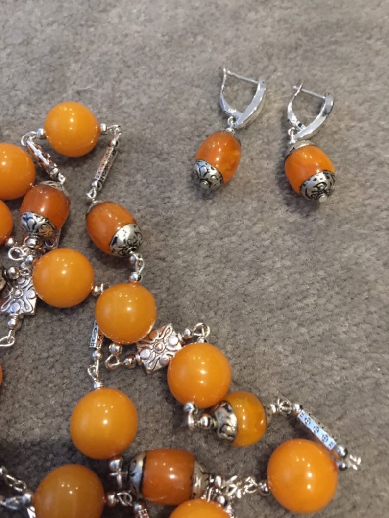 Huge Contemporary Copal Beeswax Amber necklace