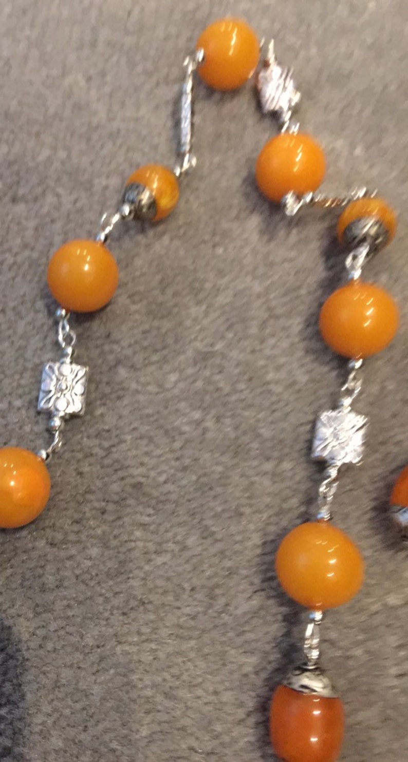 Huge Contemporary Copal Beeswax Amber necklace
