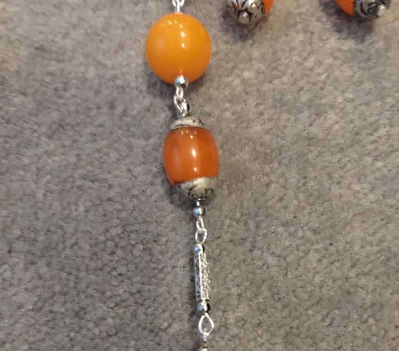 Huge Contemporary Copal Beeswax Amber necklace