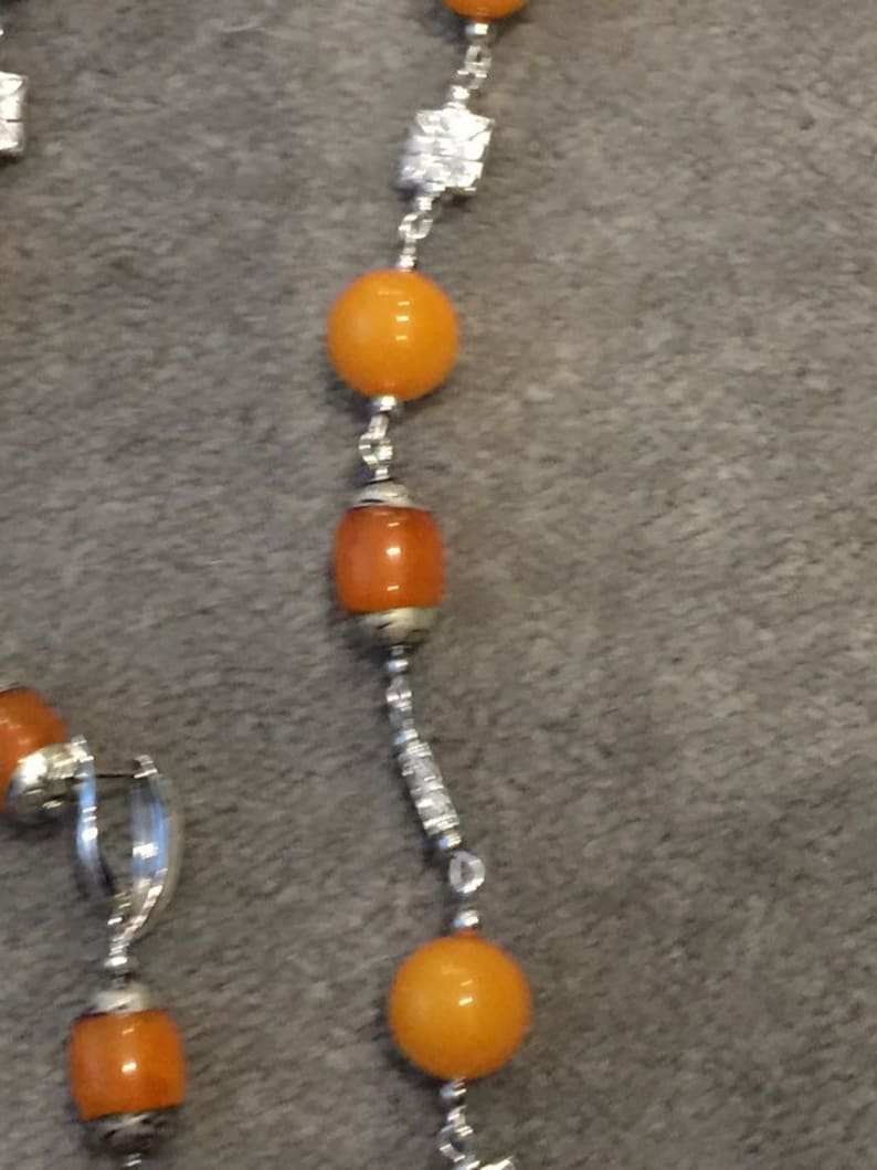 Huge Contemporary Copal Beeswax Amber necklace