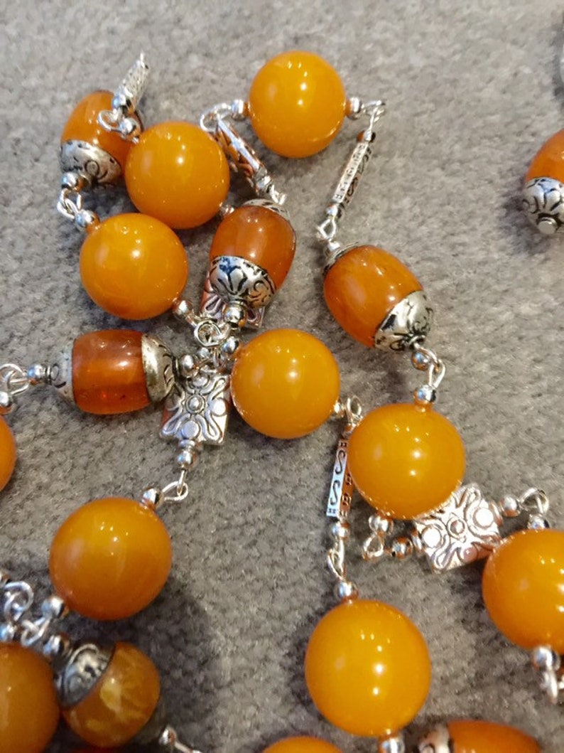 Huge Contemporary Copal Beeswax Amber necklace