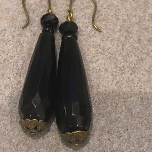 Colgantes vintage French Jet ear