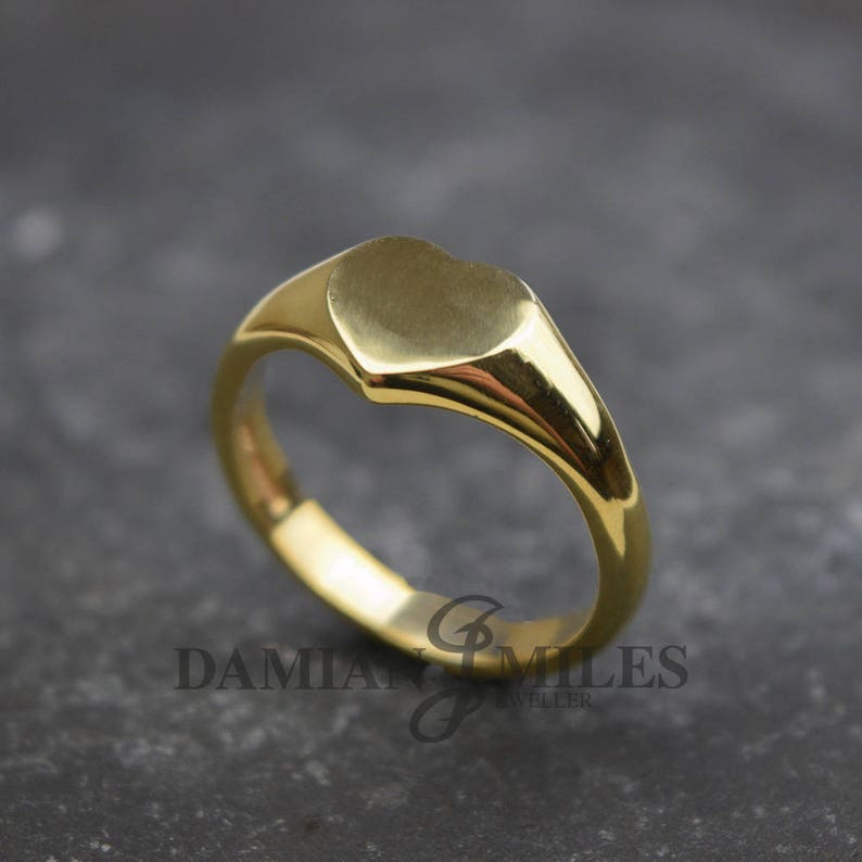 Heart Shape Signet Ring. Lady's 9ct Gold Signet Ring. - Etsy