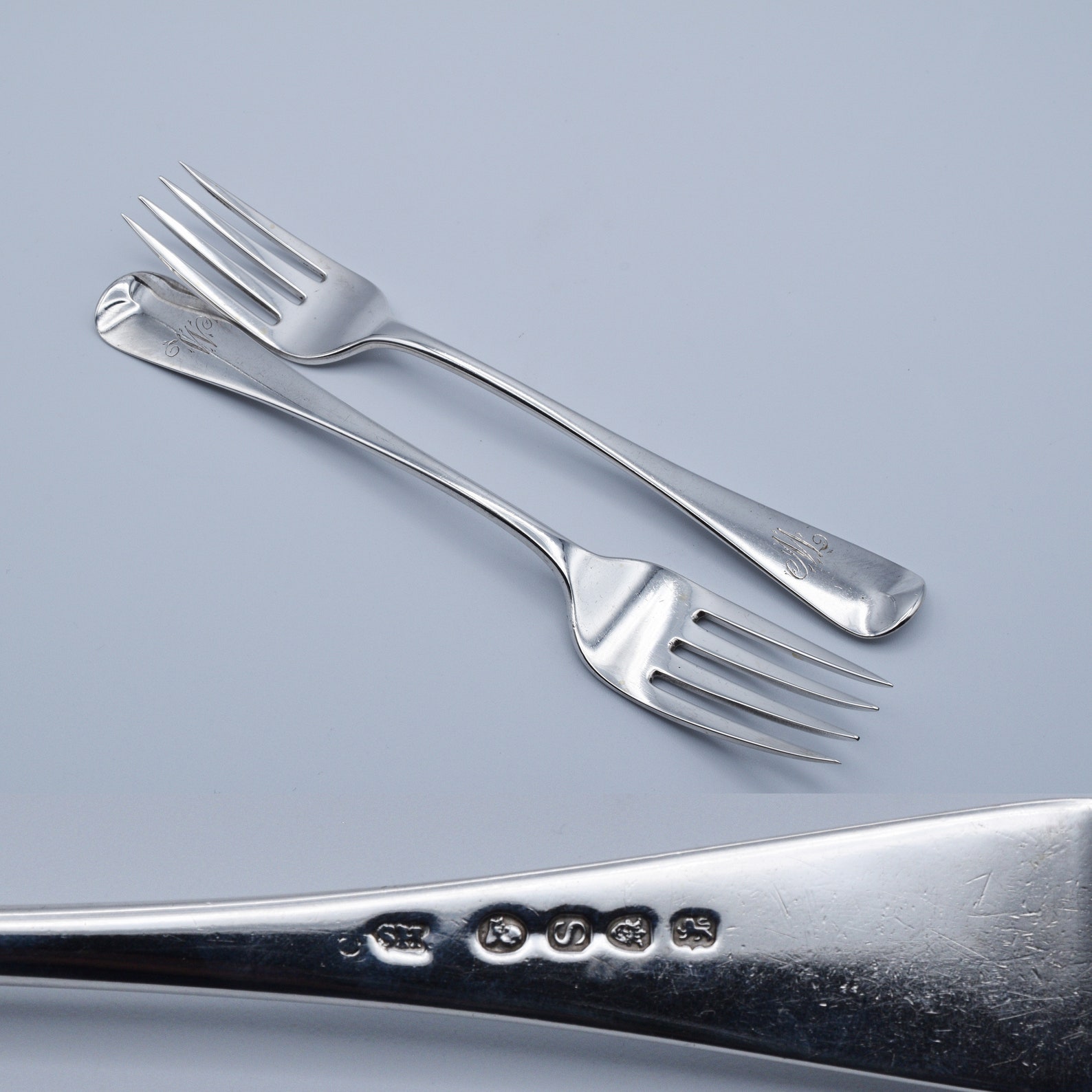 Antique Silver Salad Forks Etsy