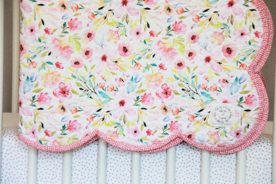Floral Baby Girl Quilt Toddler Girl Quilt Floral Quilt | Etsy