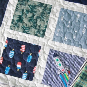 Onesie Quilt with borders around each square, T-shirt Quilt, Memory Quilt, First Year Quilt, Baby Clothes Keepsake Quilt, Heirloom Quilt image 4